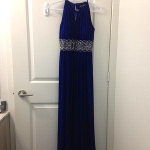 Laura Petite royal blue maxi key hole neck line dress